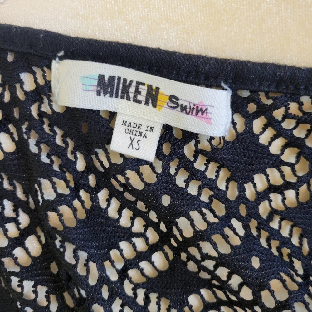 Miken Swim Black Crochet Empire Waist Swimsuit Cover‎ Up